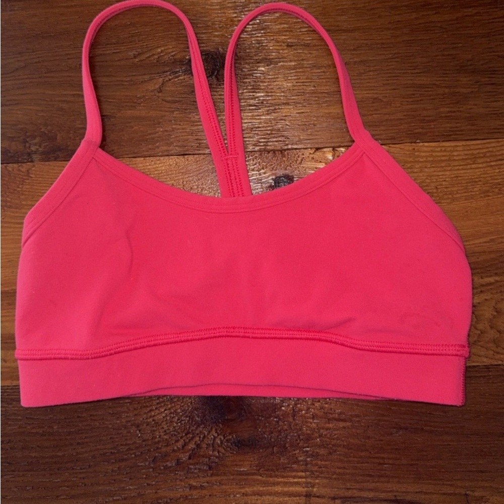 Excellent condition Lululemon Flow Y bra Pink Guava hot pink color Size:2 - Picture 7 of 9